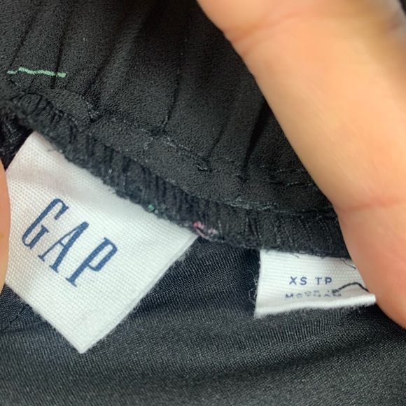 GAP 🌸black with pink flowers floral High Low ruffle trim asymmetrical skirt - Picture 6 of 10